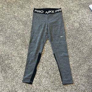 nike pro, dri-fit grey leggings